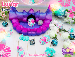 Mini Bunny Flexi + Lunar Dice Tower 3d model