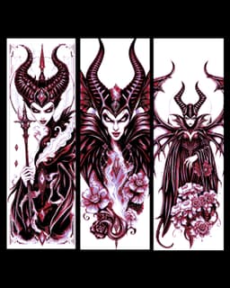 The villain returns - Evil Maleficent sketches are art - set of bookmarks 3d model