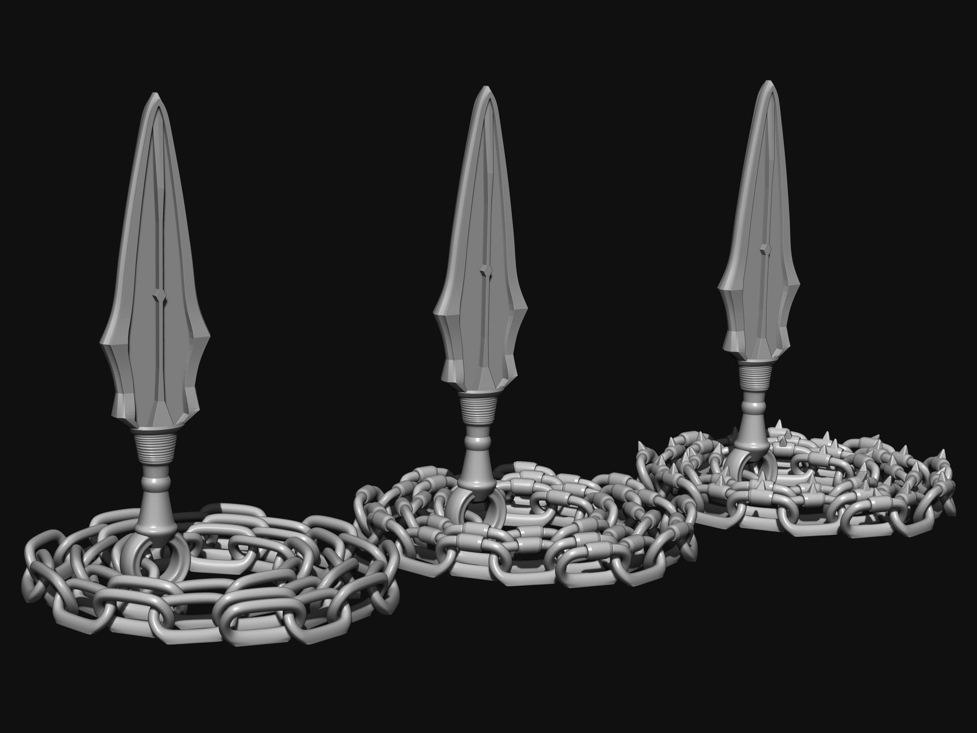 Chain Kunai Set D 3d model