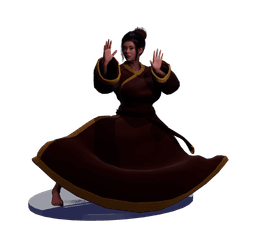 Beautiful Asian Woman Performing a Kata v2 3d model