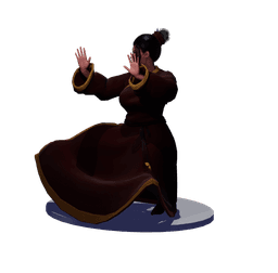 Beautiful Asian Woman Performing a Kata v2 3d model