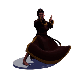 Beautiful Asian Woman Performing a Kata v2 3d model