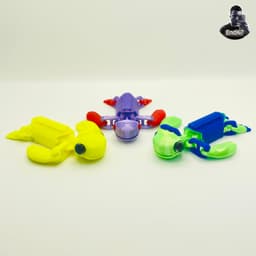 Cute Articulated Turtles #3 - Swappable & Customizable Shell - Print in Place - No Supports 3d model