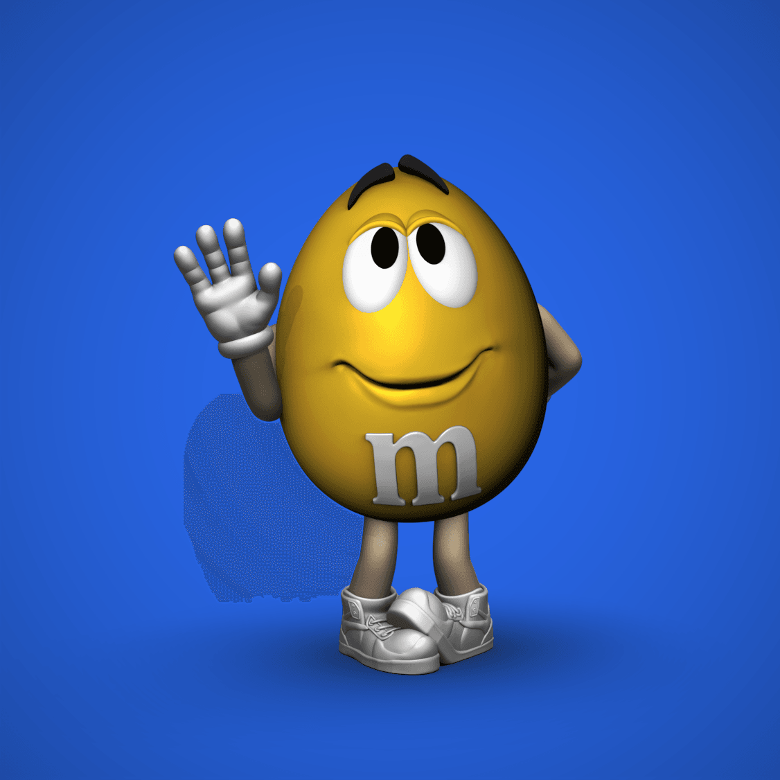 Yellow M&M Mascot (Shy) 3d model