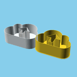 Cloud with a Up arrow, nestable box (v1) 3d model