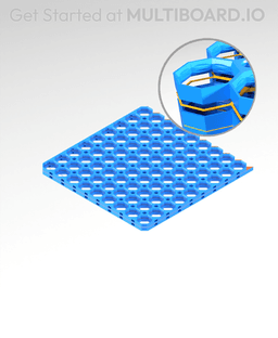 9x9 MU - All Ends Vertical Strip Interfitted - MultiBoard Octagon Plate - 2x Multi-Material Stack 3d model