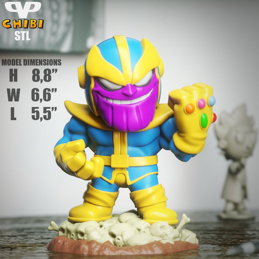 Thanos Chibi STL for 3D Printing ChibiSTL 3DXM 3d model