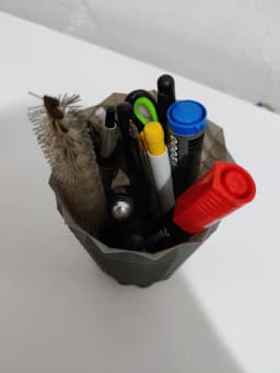 Geometric Origami Pencil pot Pen holder with Drawer 3d model