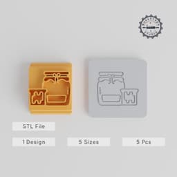 Jam Stamp Tile Set, 5 Sizes, 20-40mm, Perfect for Clay, Cookies & Fondant PRODUCT_1937 3d model