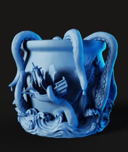 Kraken Pot STL | Fantasy Planter 3D Print | Ocean Monster 3d model