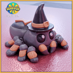 Serev3D Spider Family - Customizable Spiders with Keychains, Magnetic Web Display & Hats STL/3MF 3d model