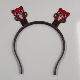Print In Place Red Panda Head Band Boppers 3d model