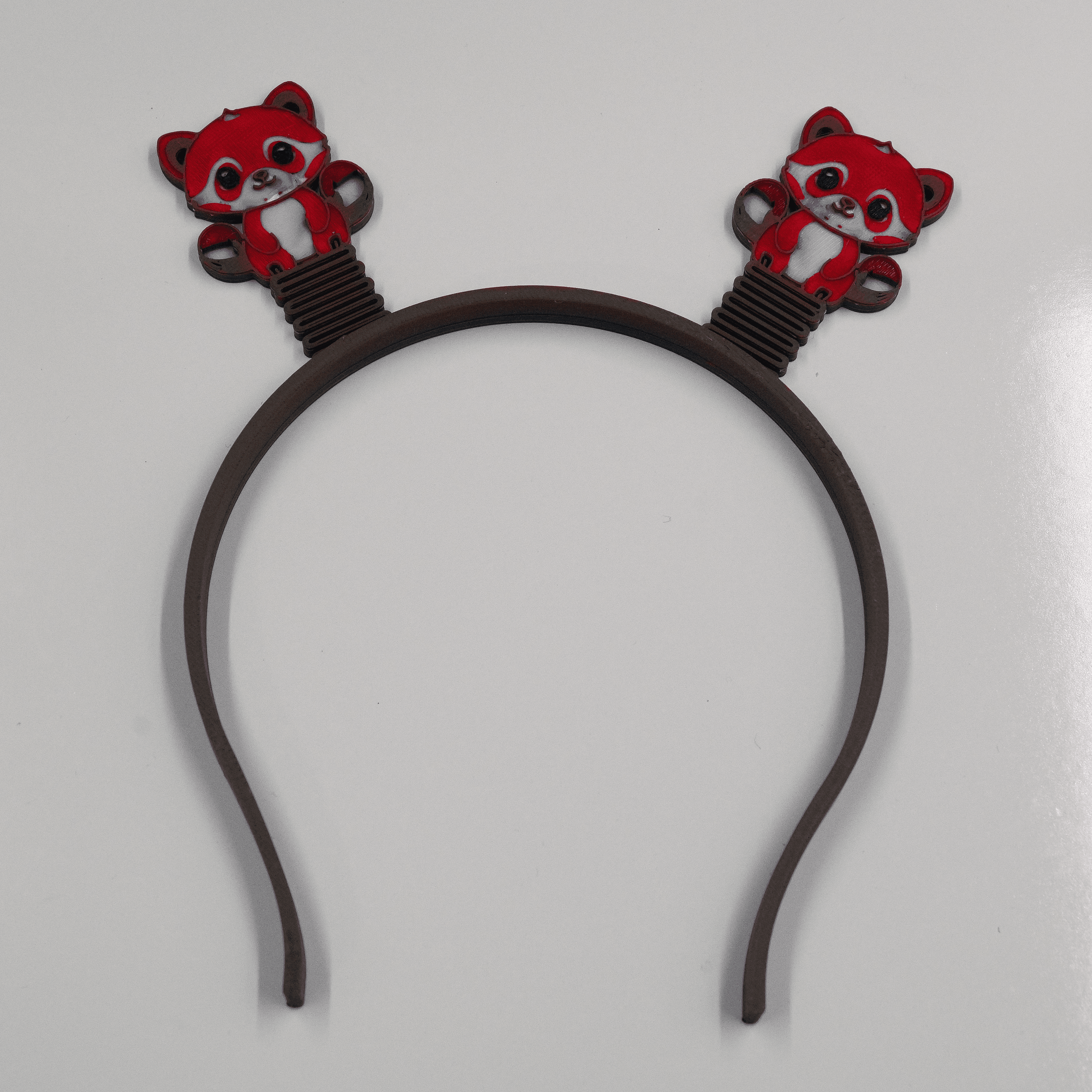 Print In Place Red Panda Head Band Boppers 3d model