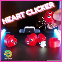 Heart Clicker (Heart Fidget Pack) with Keychain Versions, No Supports 3D Print STL/3MF 3d model