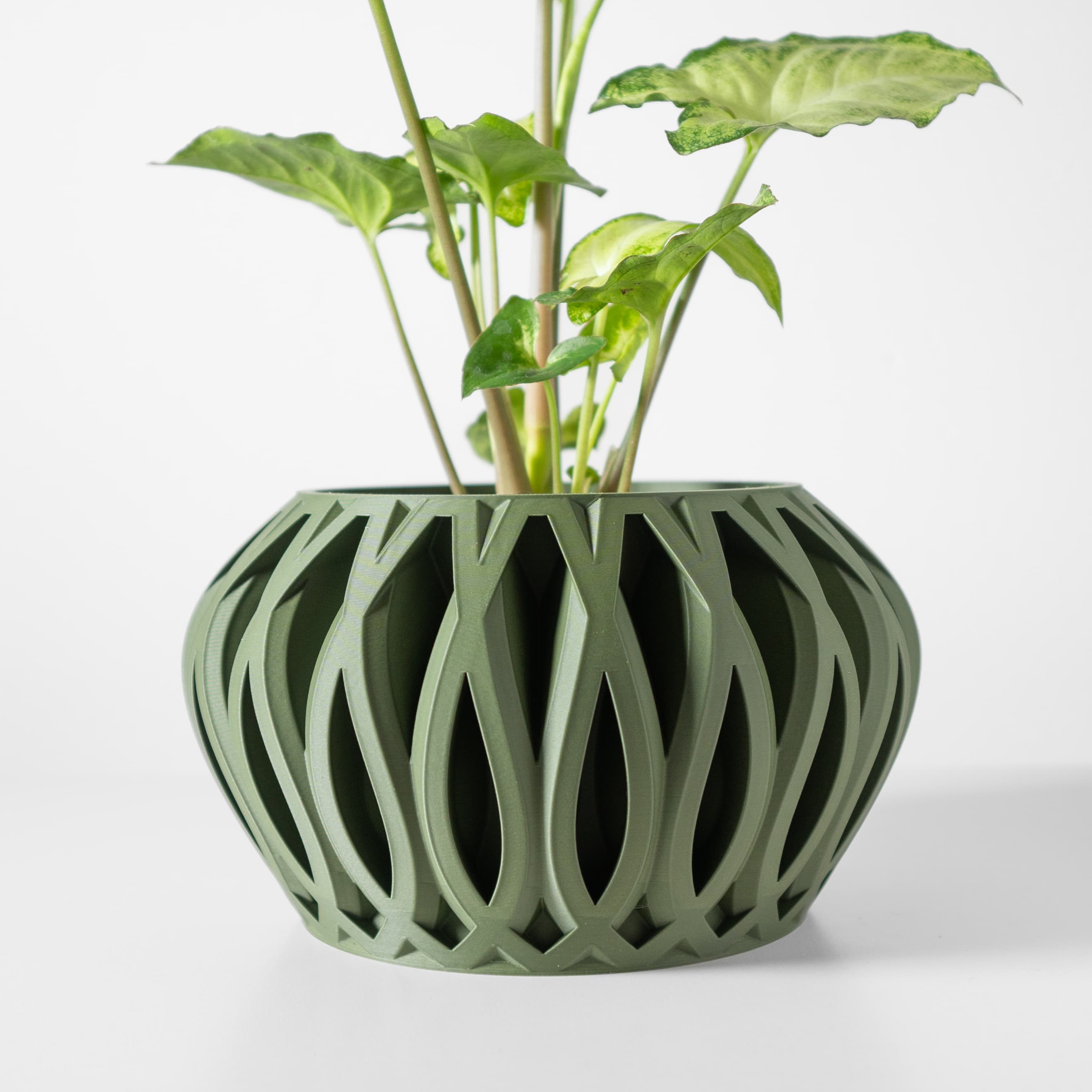 The Serik Planter Pot with Drainage Tray & Stand: Modern and Unique Home Decor for Plants 3d model