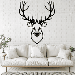 Reindeer Head 2D Wall Art/Window Art - Digital STL & SVG File for 3D Printing or Laser Cutting 3d model