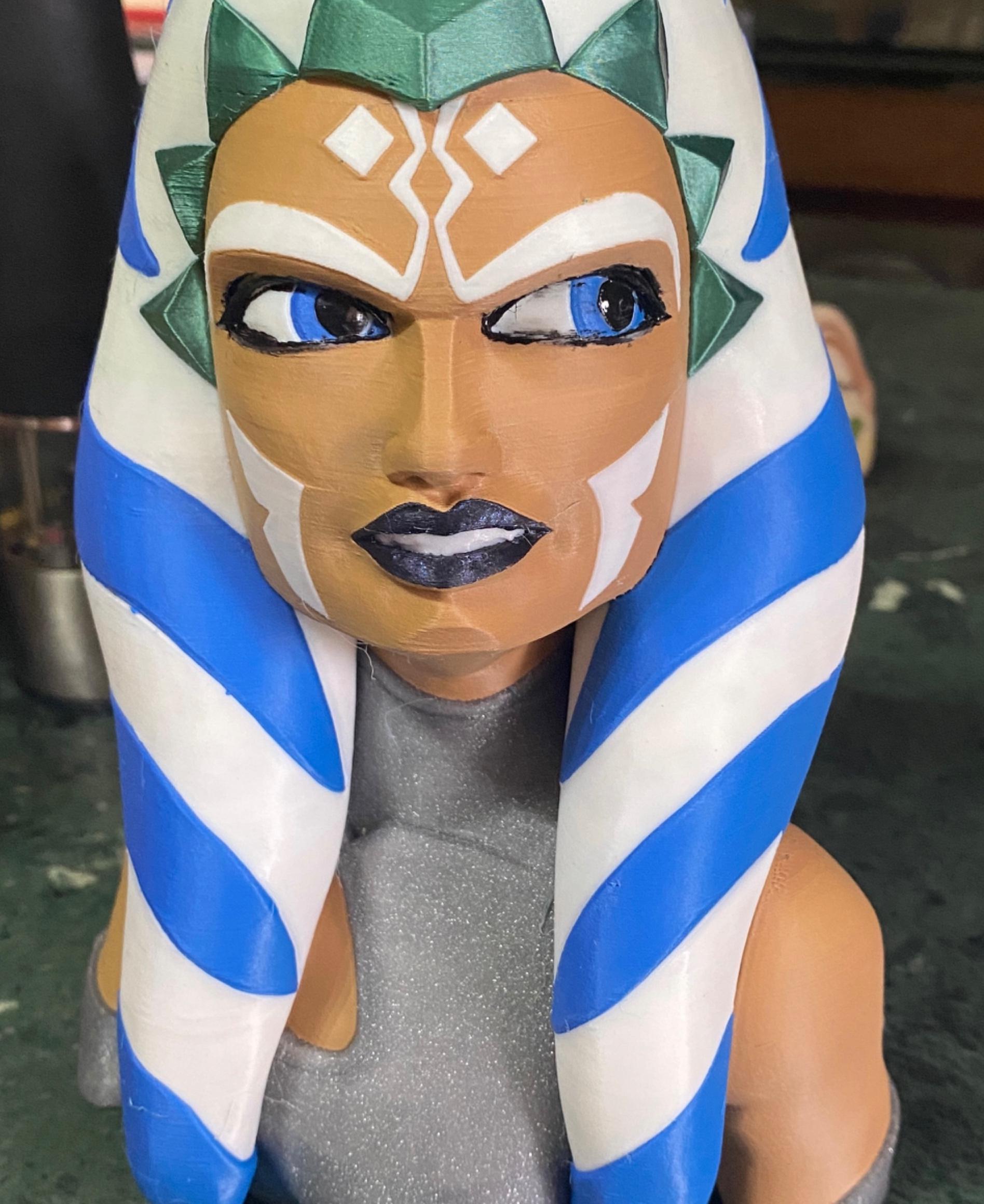 Ahsoka Tano Bust Support Free - Printed on Bambu X1C with AMS. Very nice model, thank you.  - 3d model
