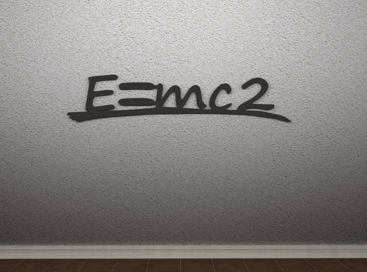 E=mc 2 Sign 3d model