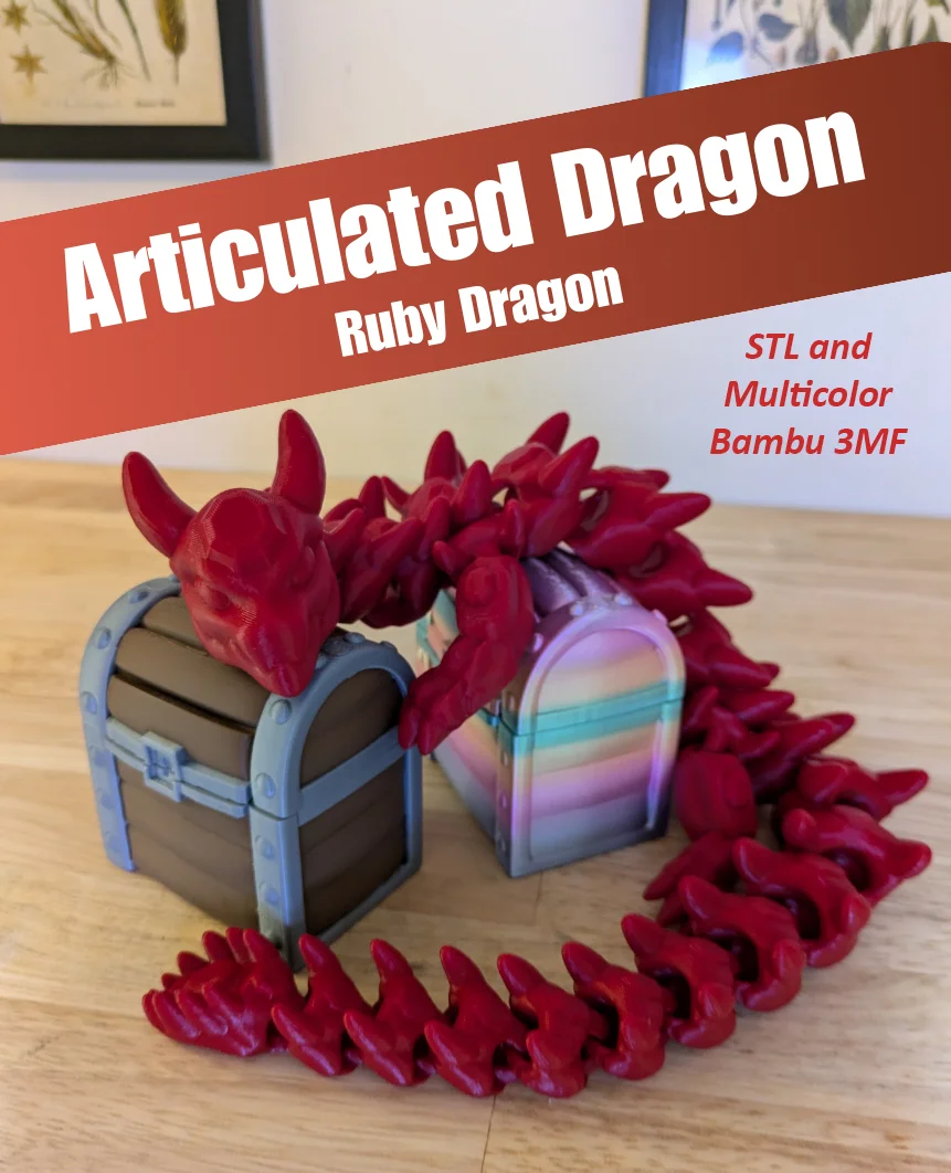 Articulated Dragon - Ruby Dragon 3d model