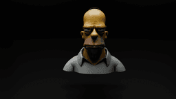 Homer Simpson Stylized Bust 3D Print Model STL Low-poly 3D print model 3d model