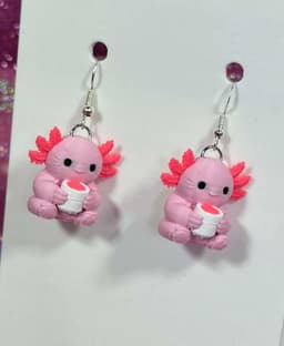 Axolotl Coffee Earrings 3d model