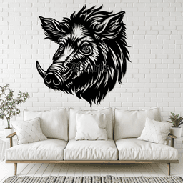 Boar Face 2D Wall Art - Window Art 3d model