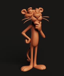 Pink Panther Standing Multi-Color 3MF | Cartoon | Bambu Ready 3d model