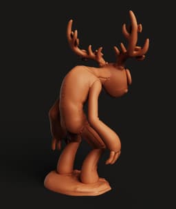 Stitched Forest Spirit Figurine | Creepy Cute Ragdoll Statue | Mythical Antlered Creature 3d model