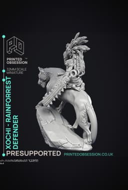 Xochi - Druid of the Amazon - PRESUPPORTED - Illustrated and Stats - 32mm scale 3d model
