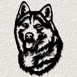 husky wall art 3d model