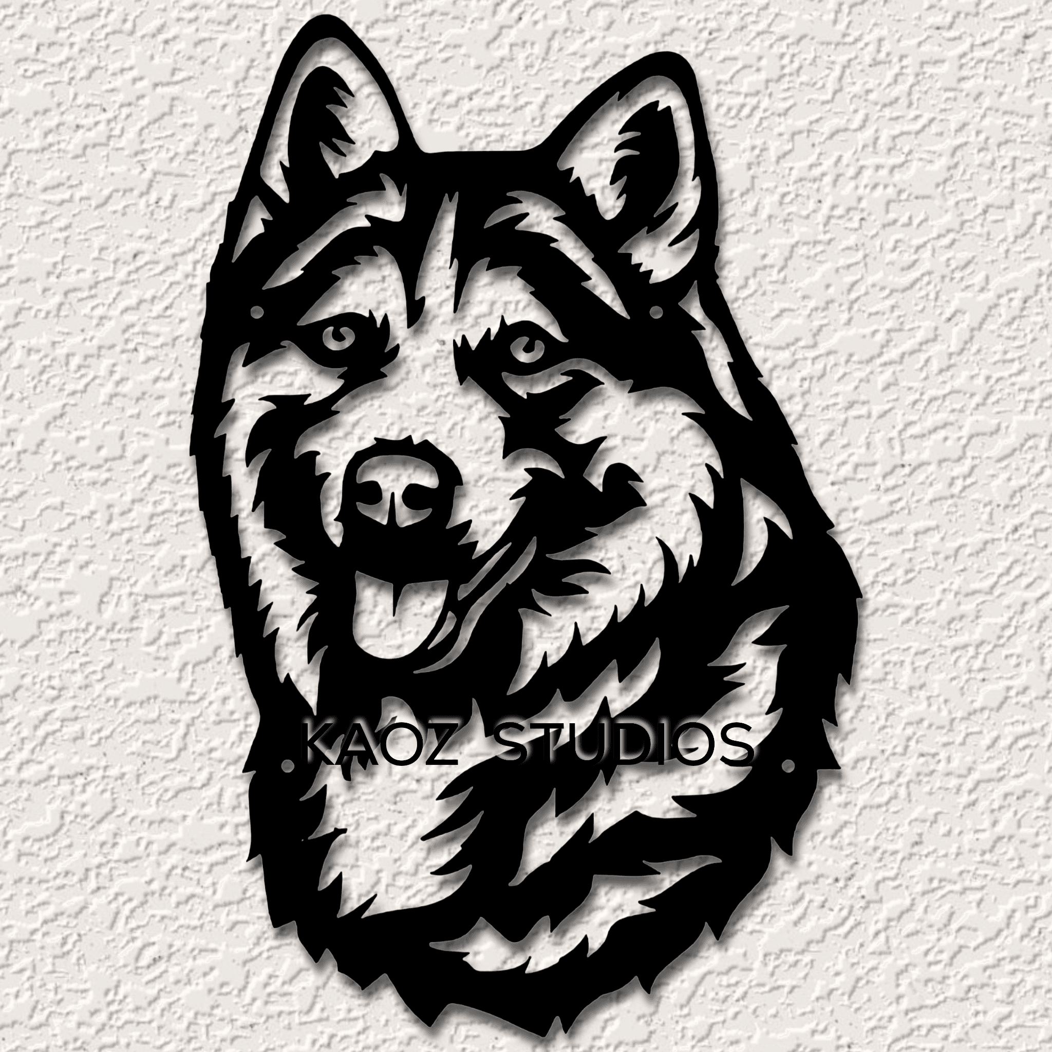 husky wall art 3d model