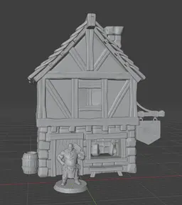 FREE Props Butcher Shop – Fantasy Miniatures (32mm STL for Tabletop RPG) 3d model