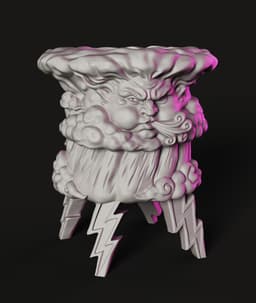 Storm Cloud Planter STL | Character Décor 3D Print | Quirky 3d model