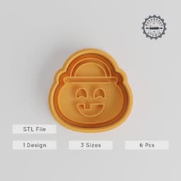Halloween Candy Bucket, Shape Cutter & Stamp, Perfect for Cookies & Fondant, Set of 6, Small to Large Sizes PRODUCT_3426 3d model