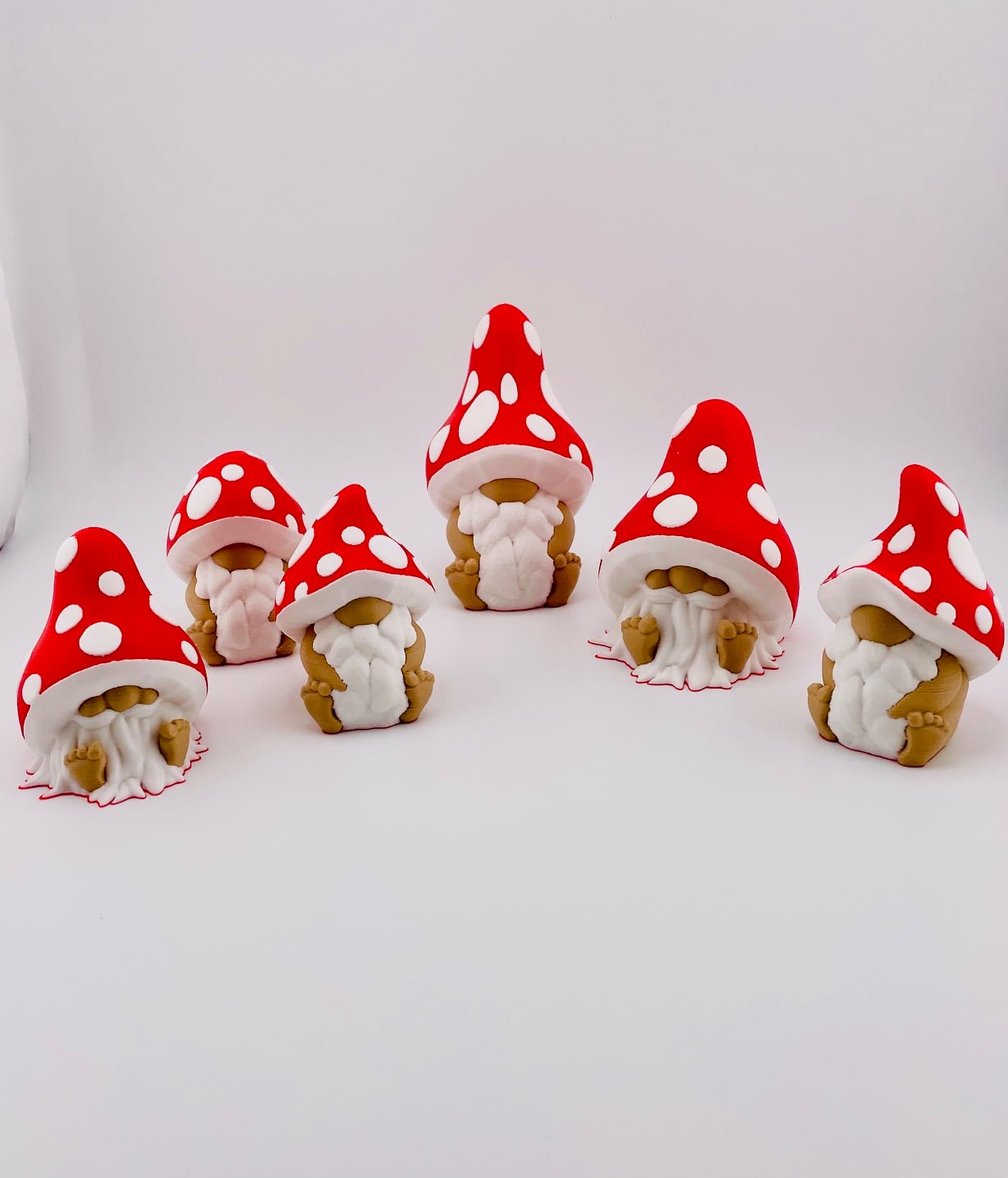 Mushroom Gnome Set 3d model