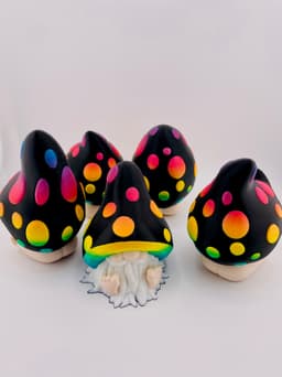 Mushroom Gnome Set 3d model