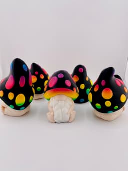 Mushroom Gnome Set 3d model