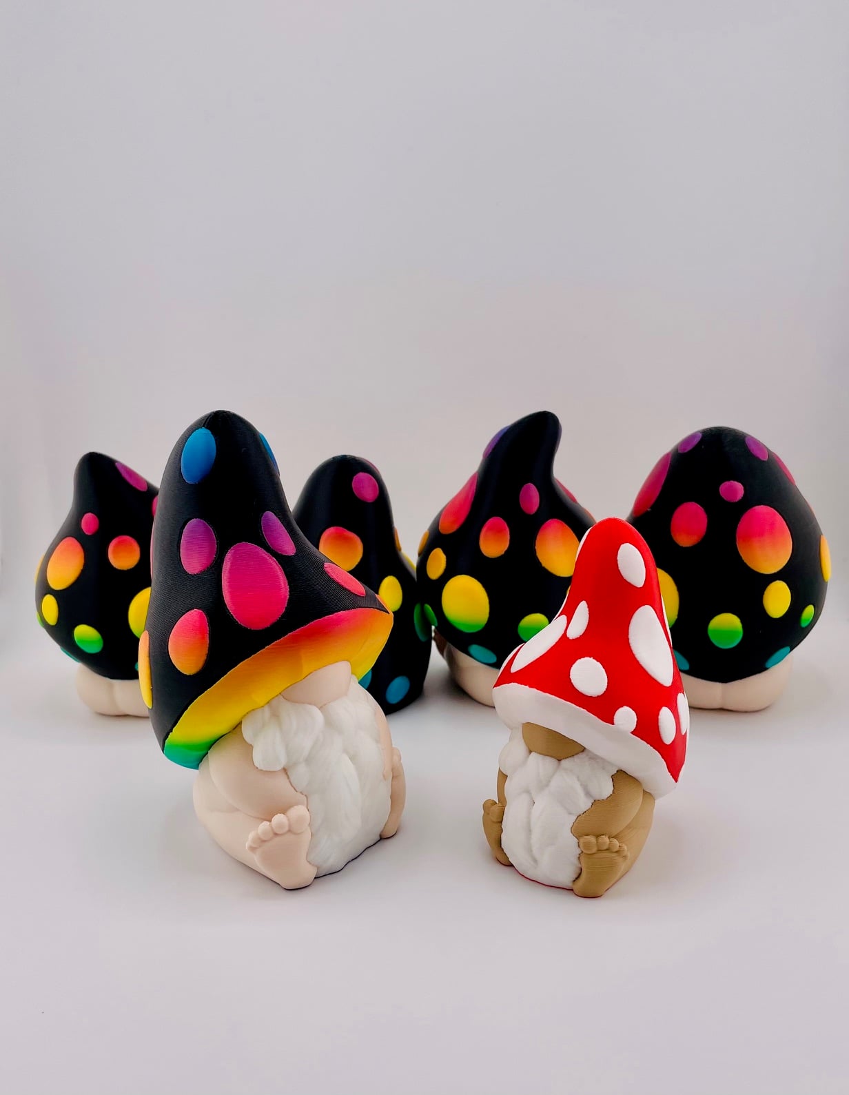Mushroom Gnome Set 3d model