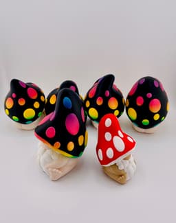 Mushroom Gnome Set 3d model