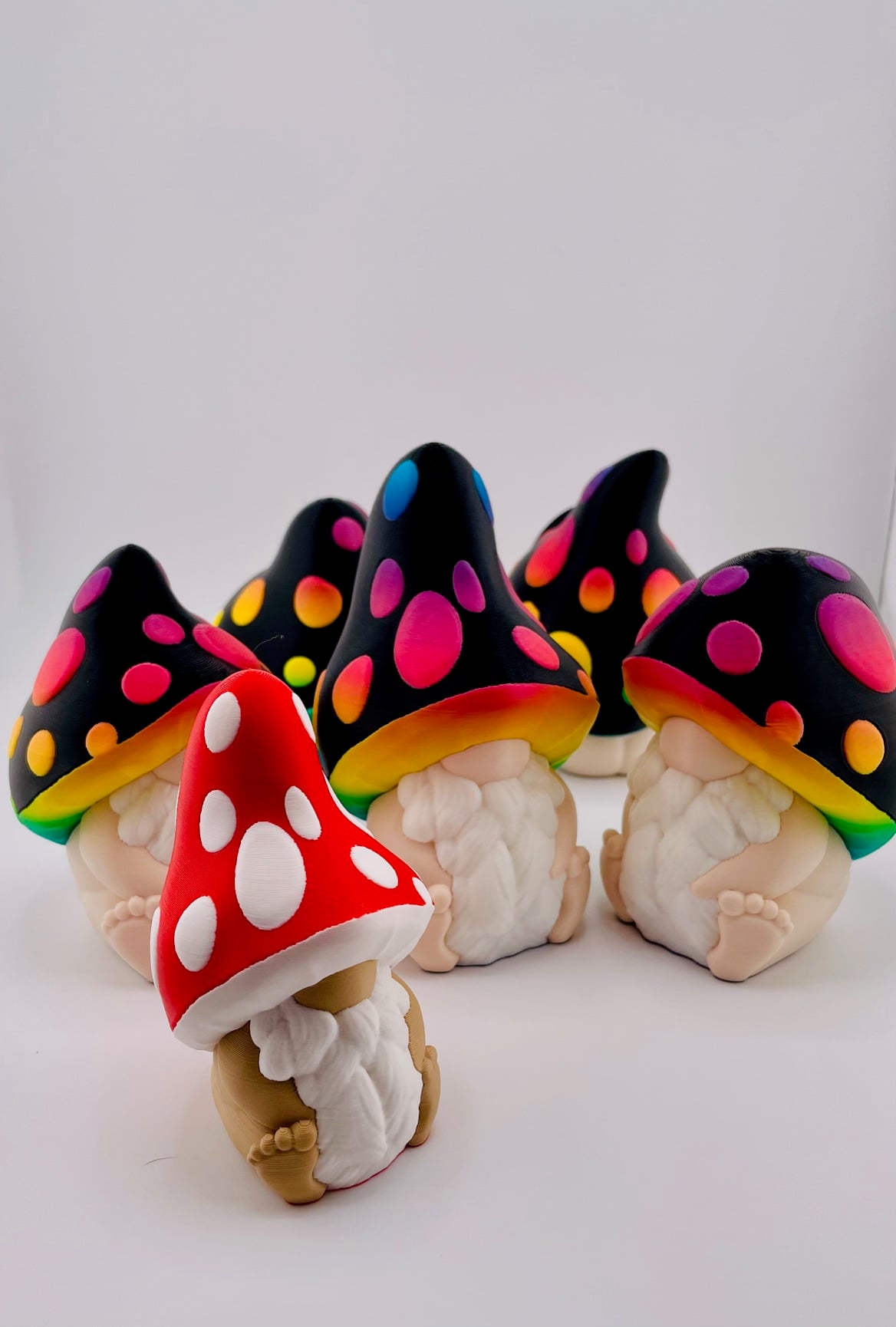 Mushroom Gnome Set 3d model