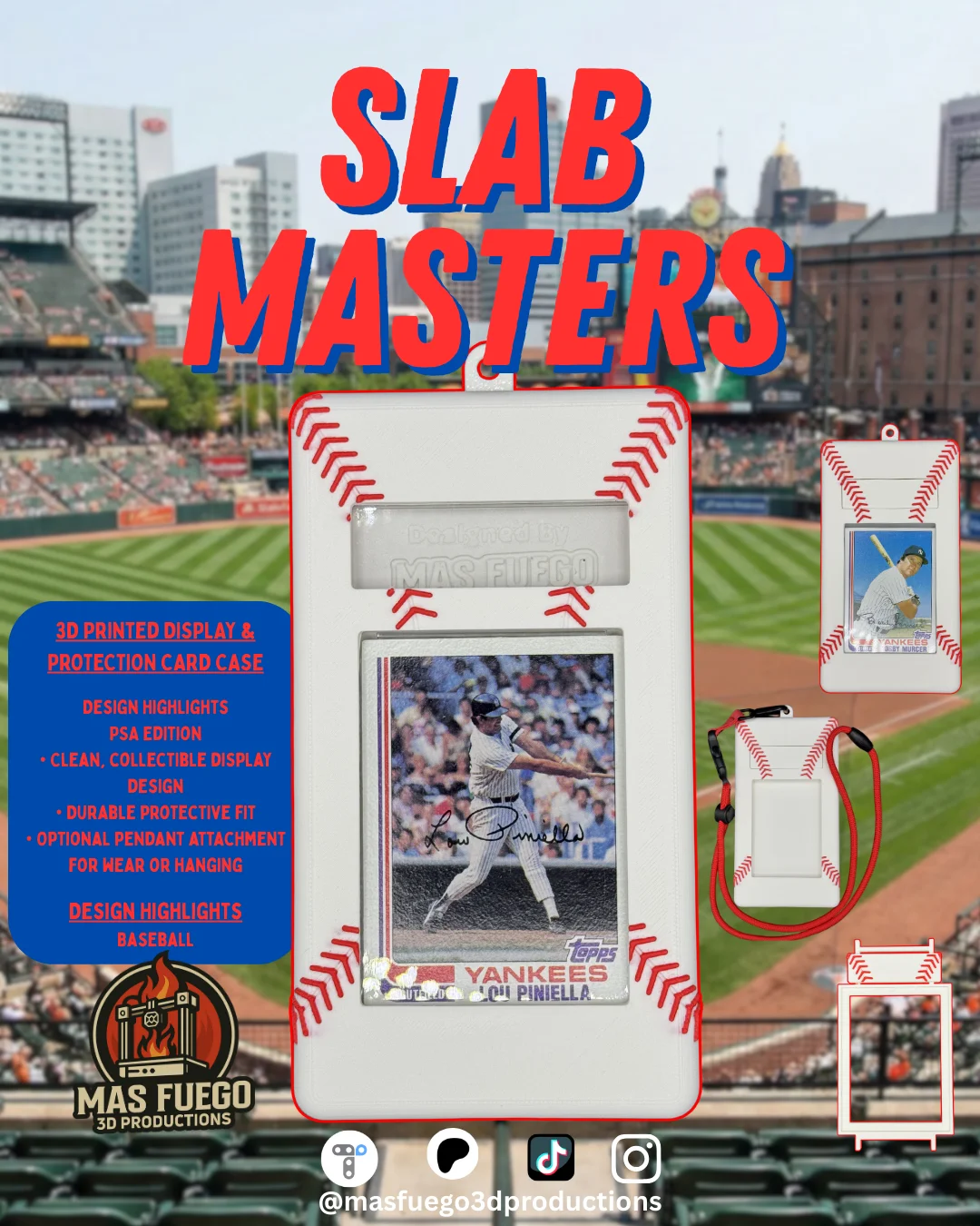 BaseBall - PSA - Slab Masters - Graded Card Cover - Mas Fuego 3D Productions 3d model