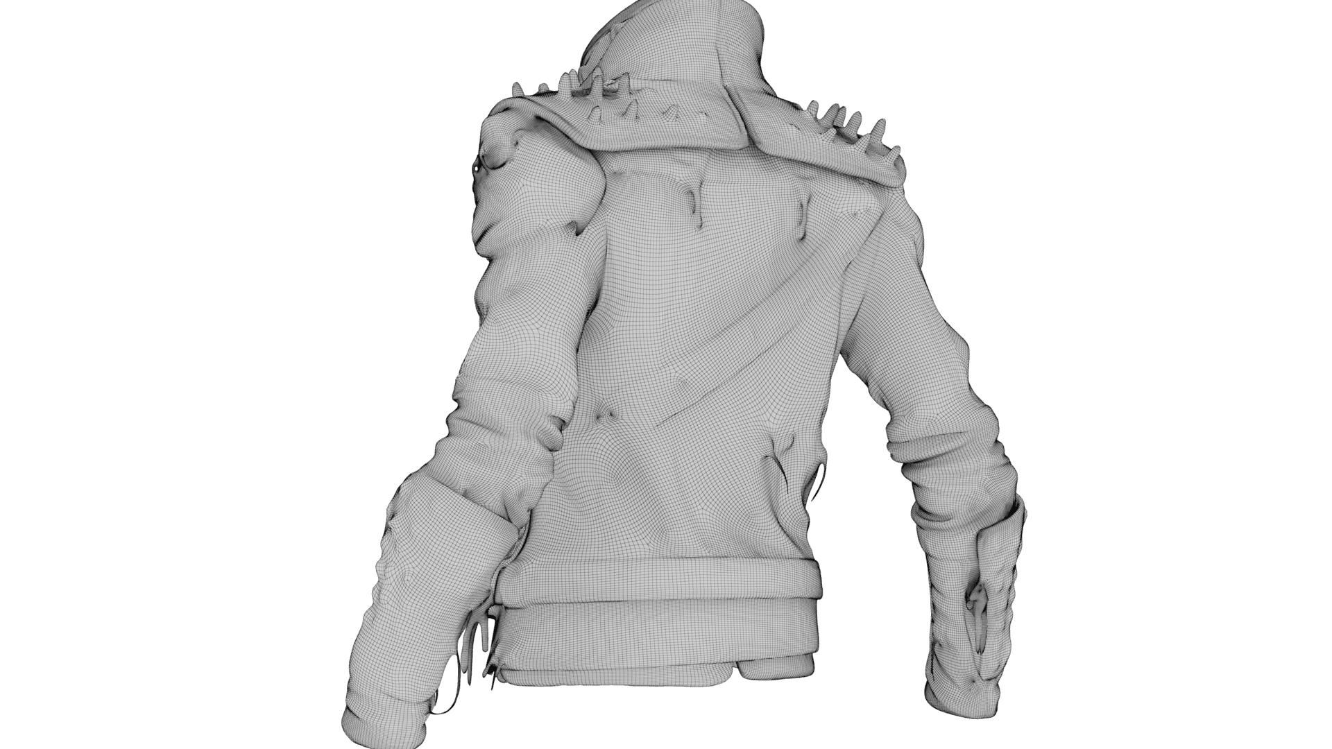 Denim Leather Jacket 3d model