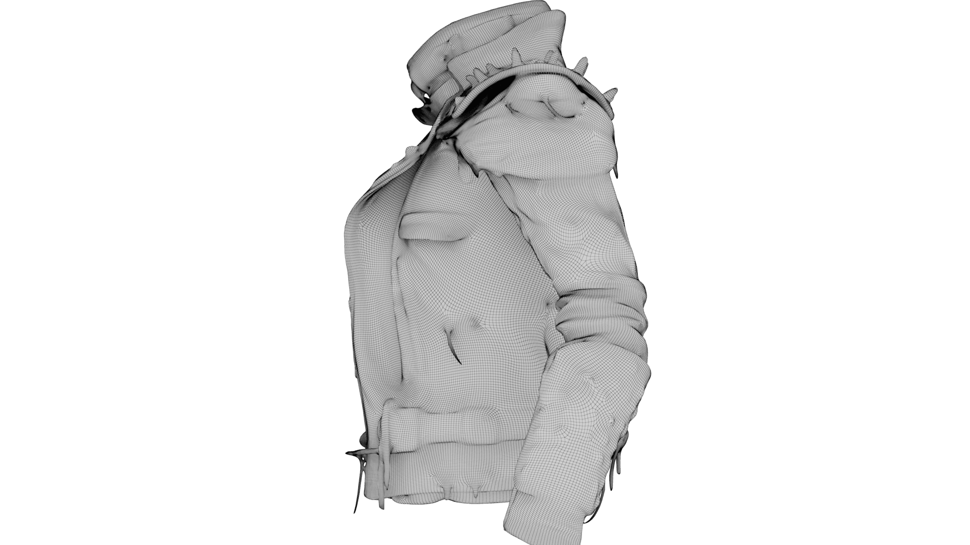 Denim Leather Jacket 3d model