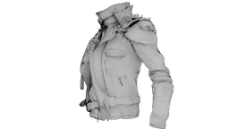 Denim Leather Jacket 3d model