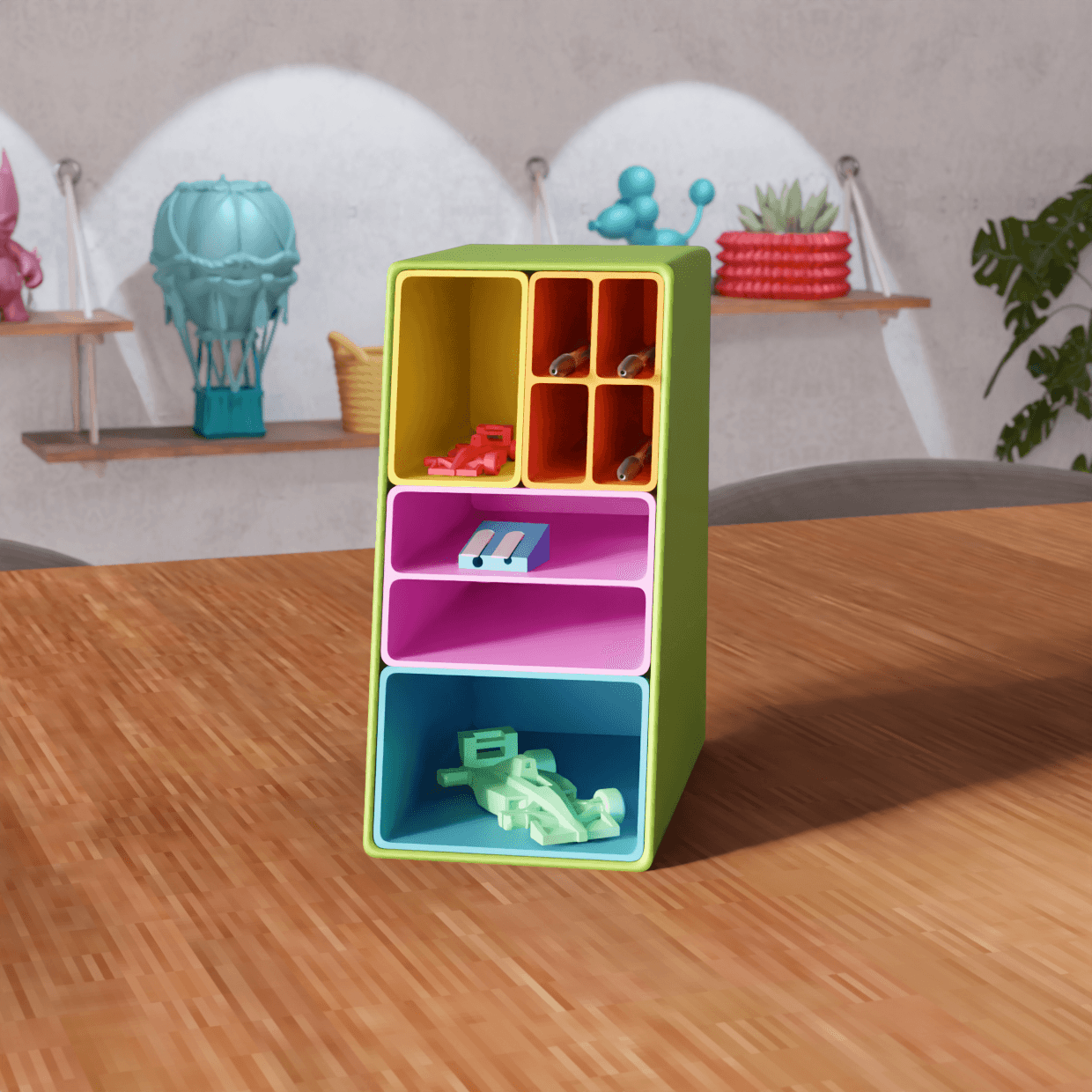 Modular Multi-Compartment Desktop Storage Organizer 3d model