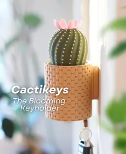 CactiKeys - The Blooming Wall Mounted Keyholder 3d model