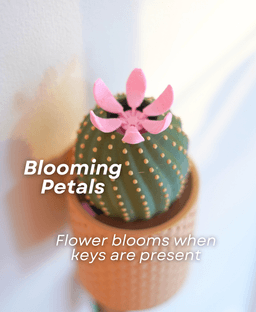 CactiKeys - The Blooming Wall Mounted Keyholder 3d model
