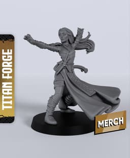 Female Spellblade Mage - With Free Dragon - 5e DnD Inspired for RPG and Wargamers 3d model
