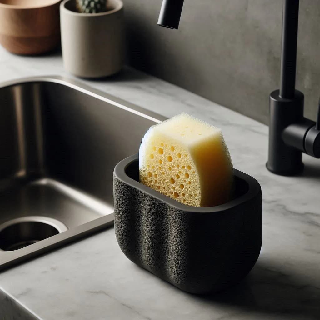 Modern Sponge Holder, Sponge Cup "Fuzzy" 3d model
