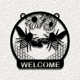 welcome honey bees hon WALL ART HOME DECORmb.stl 3d model